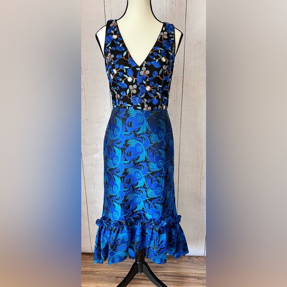 Belle Badgley Mischa Women’s Sandrine Dress Embroidered US 2 UK 6 - Picture 2 of 13